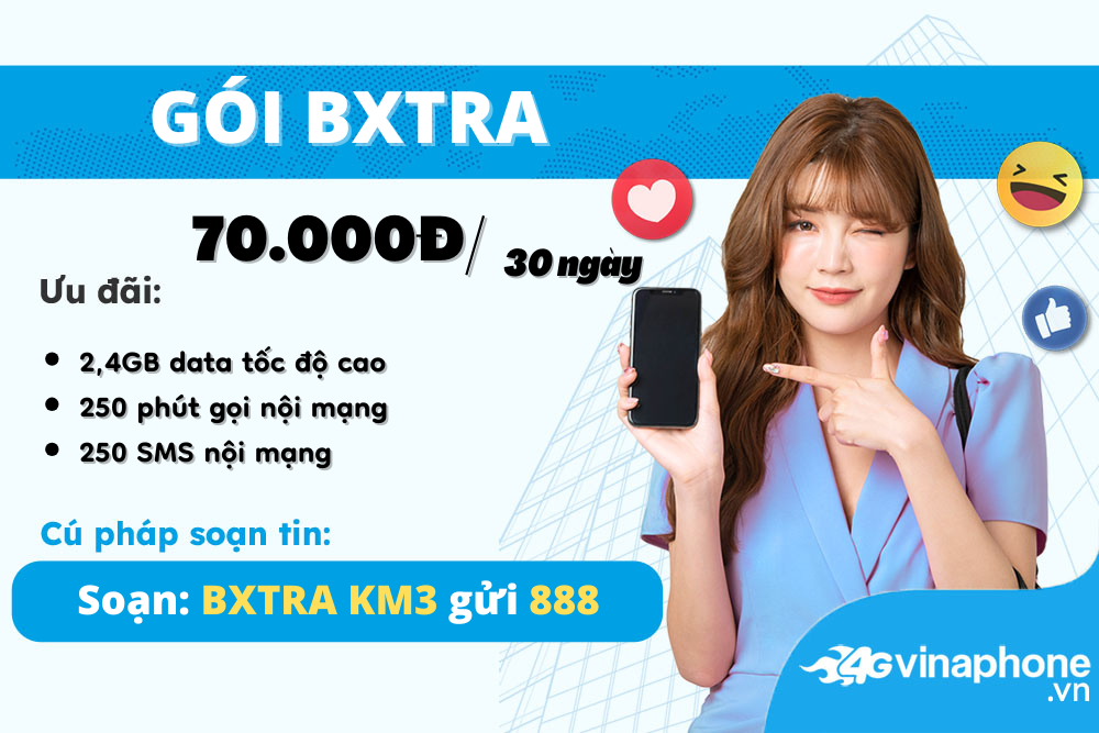 BXTRA Vinaphone, ưu đãi 2,4GB free gọi, sms 1 bxtra-vinaphone-uu-dai-24gb-free-goi-sms